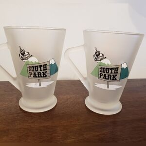 South Park Big Gay Al Comedy Central Frosted Glass Mug 90's Set of 2